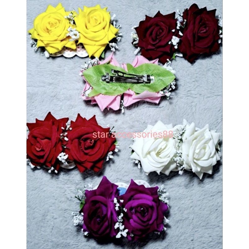 kep bunga/jepit rambut bunga/hiasan sanggul/jepit rambut mawar