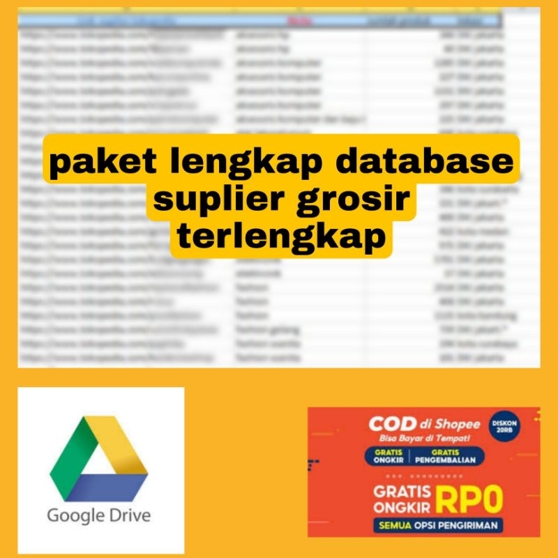 PAKET LENGKP DATA SUPLIER DATA SUPLIER GROSIR SIAP ORDER DATABASE SUPLIER SIAP BISNIS ONLINE