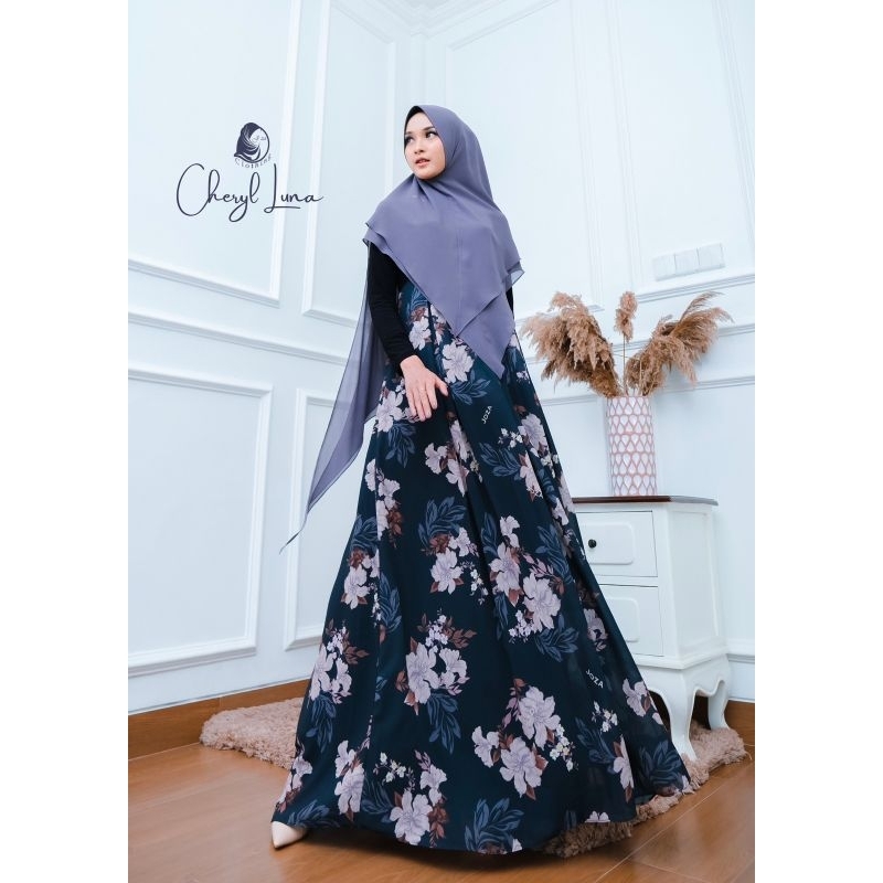 [JOZA CLOTHING] GAMIS SET SYARI TERBARU / DRESS SETPRINTING " CHERYL LUNA " Joza Clothing
