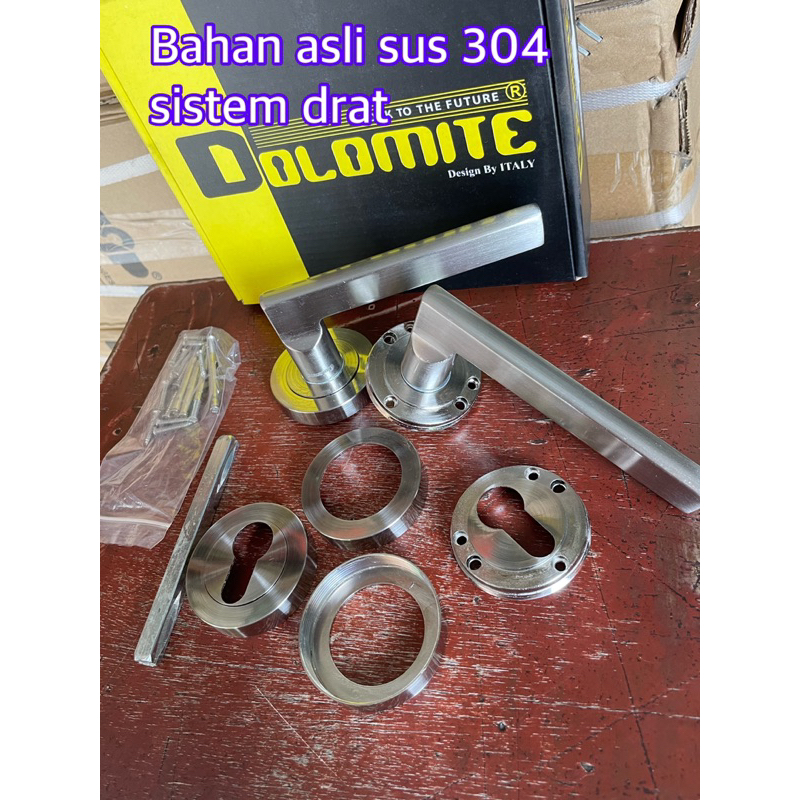Gagang Pintu Dolomite Sus 304 Asli/ handle pintu model pisah sistem ring drat Handle pisah minmlis pegangan pintu rosete pisah stanlis padat kunci pintu handle promo