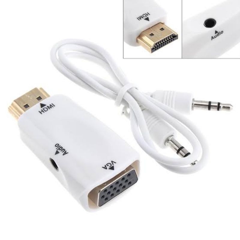 CONVERTER ADAPTER HDMI MALE TO VGA FEMALE WITH AUDIO 1080P FULL HD