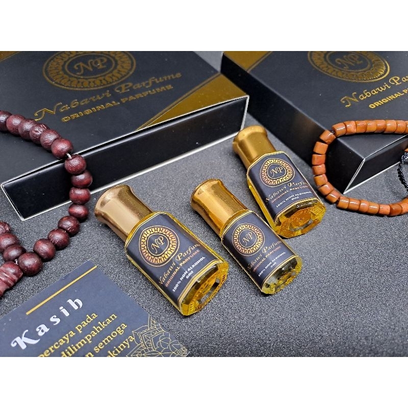 Parfum Sholat(Minyak Wangi) Parfum Kasturi Paket Lengkap Beli 1 Dapat 3 Botol Parfum + GRATIS Gelang