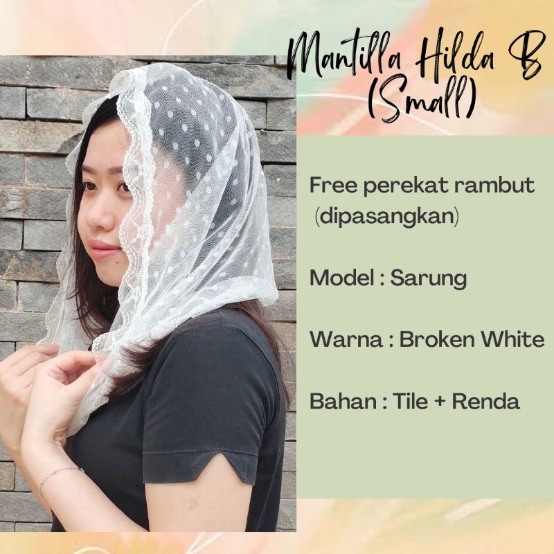 Mantilla Mantila Kerudung Misa Church Veil Hilda Small Infinity Veil Anak anak
