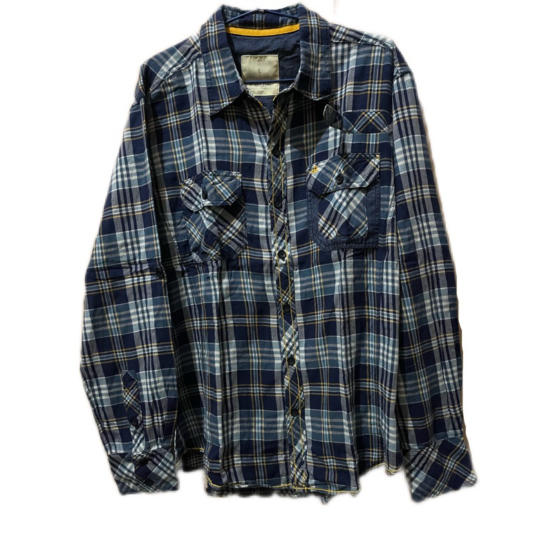 Kemeja Tartan Navy Putih by X-eight