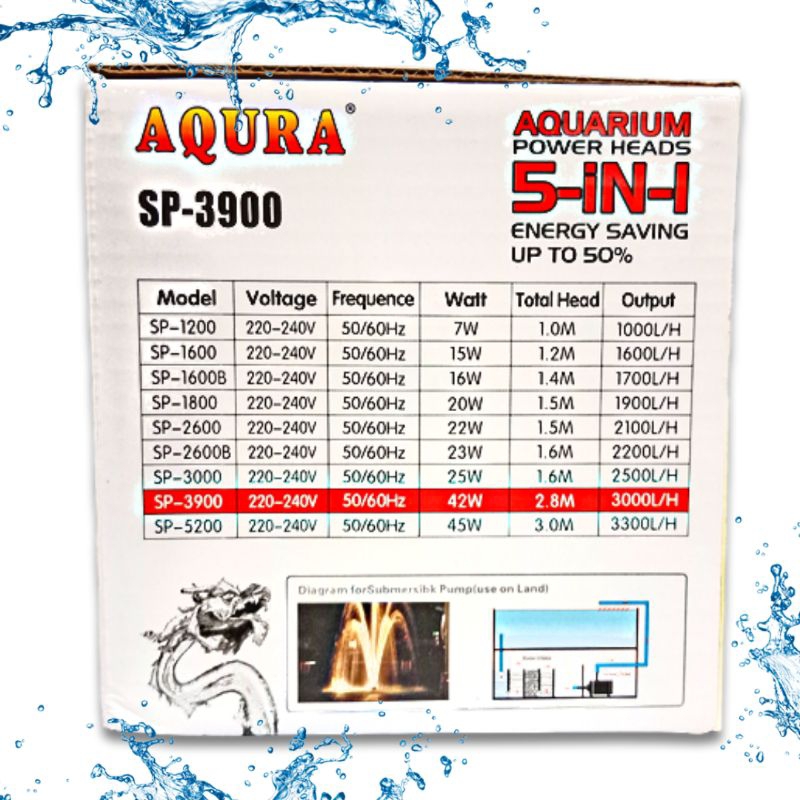 Promo murah Pompa Kolam Hidroponik AQURA 5IN1 SP 3900