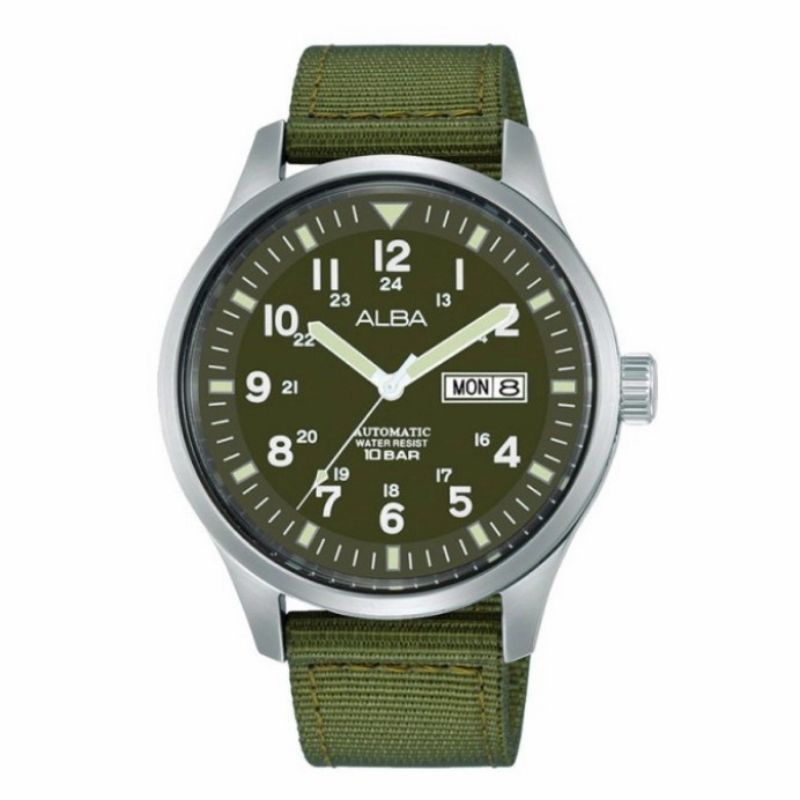 JAM TANGAN PRIA ALBA AL4217X1 AUTOMATIC ORIGINAL TALI KANVAS