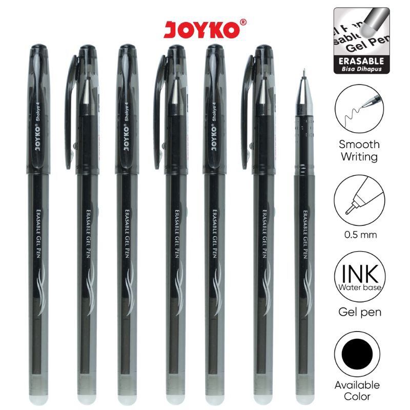 Erasable Gel Pen Pulpen Dapat Dihapus Joyko GP-322  Shokyo 4 Gel 0.5 mm 12pcs