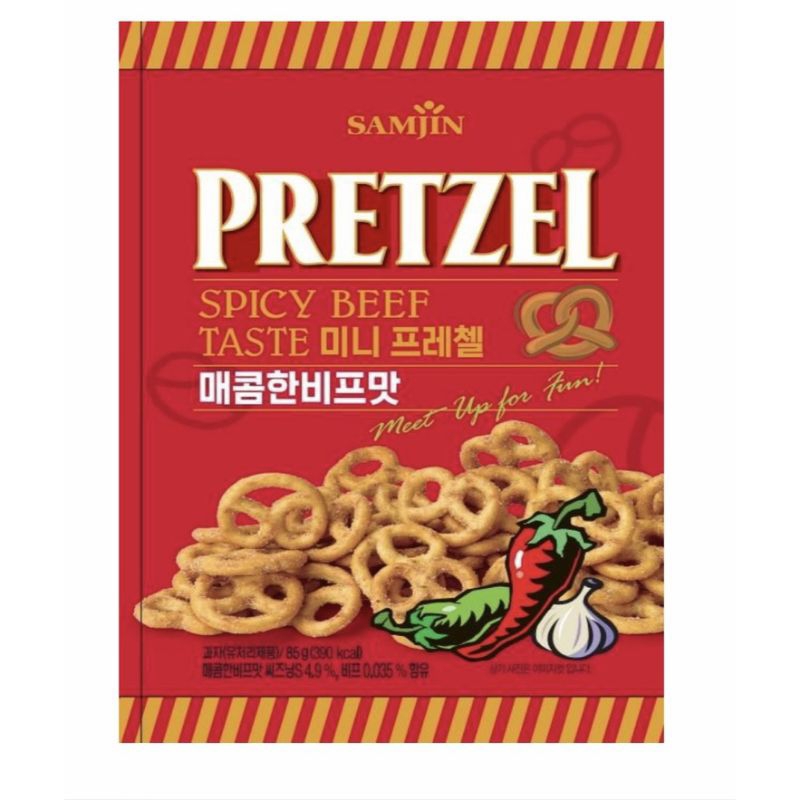 Samjin Pretzel Korea Beef Spicy, Seafood, Cheese, Wasabi  / Snack Korea