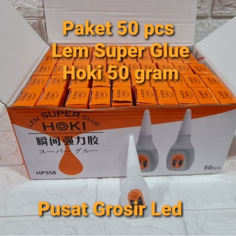 Paket Hemat 50 pcs ( 1 Box ) Lem Tetes Super Glue Hoki Lem Korea Asli