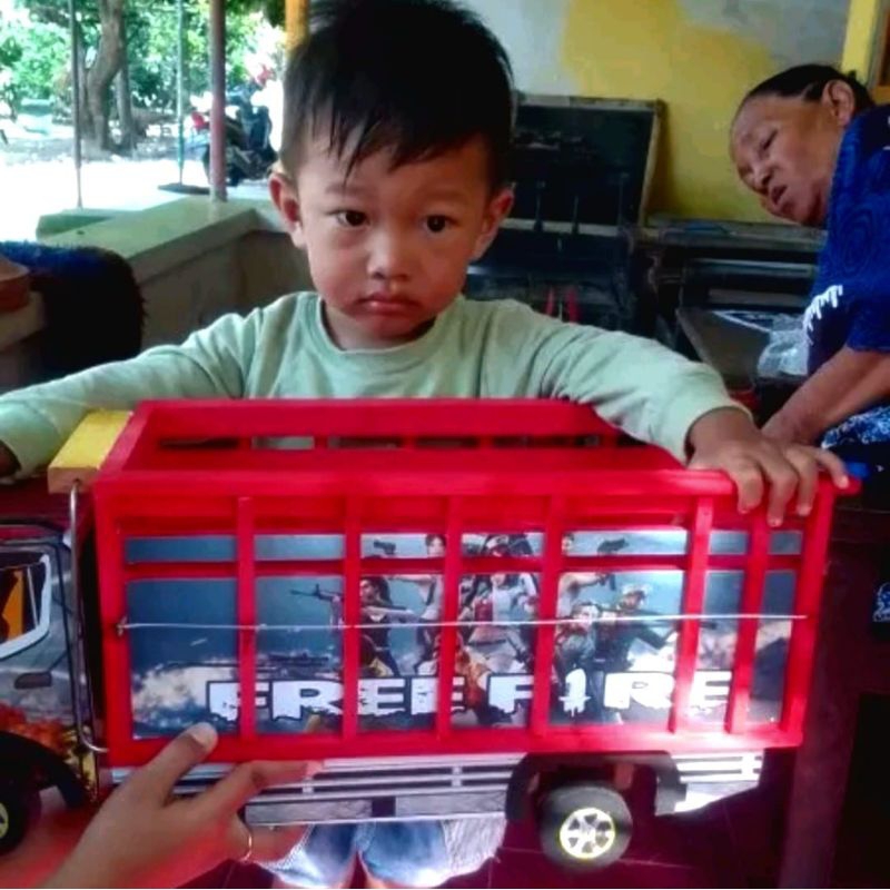 ( COD ) TRUK OLENG | MINIATUR TRUK KAYU | MAINAN ANAK UK 55 FREE FIRE