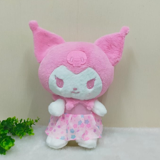 Boneka Kuromi Dress Pink Size 11&quot;/35cm/boneka kuromi baju/boneka cinamorol/boneka karakter/