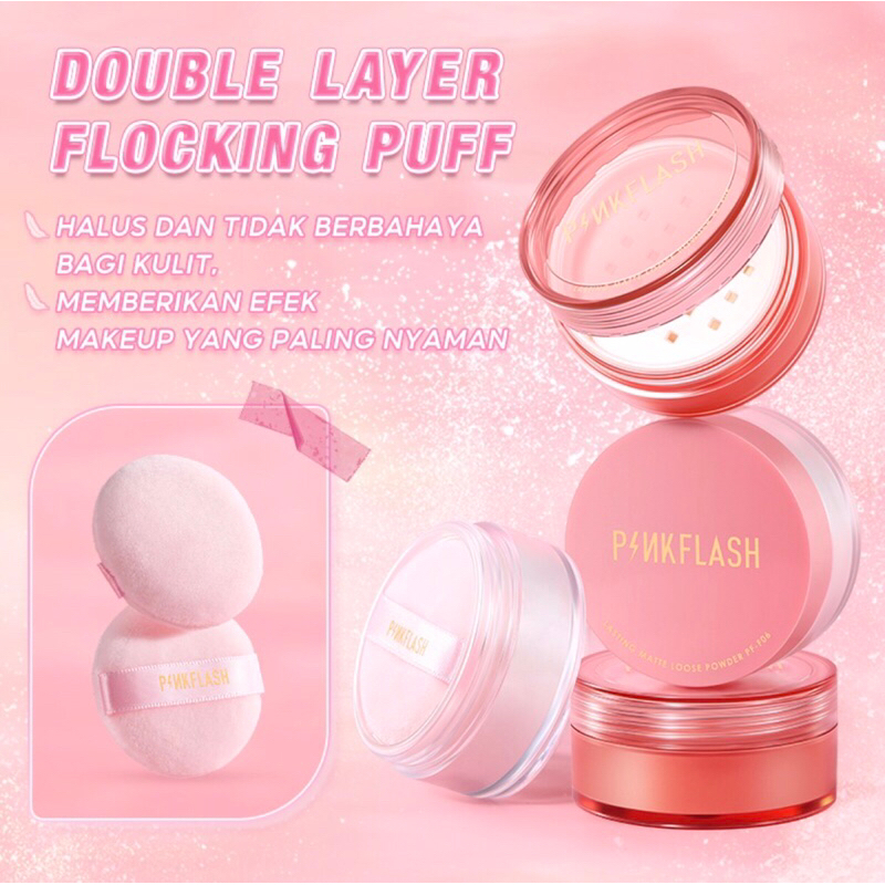 PINKFLASH OhMySelf Oil Controller Loose Powder Bedak Matte  Loose Setting Powder All Day Lasting 3 Colors