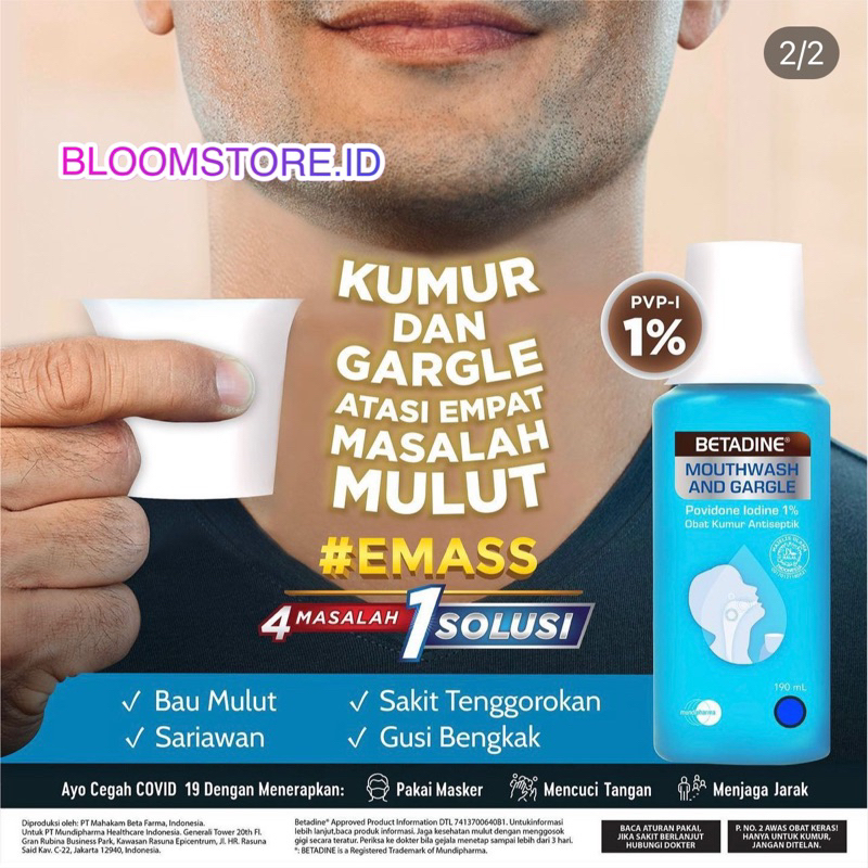 BETADINE Mouthwash Mouth Wash and Obat Kumur Antiseptic Antiseptik Gargle Gurgle 190ml 190 ml Ori Original Promo Murah Termurah Penghilang Bau Mulut