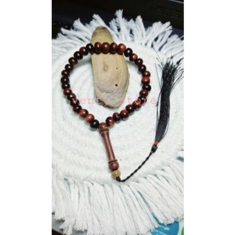 Tasbih kayu stigi asli 33 butir tasbih stigi tenggelam di air