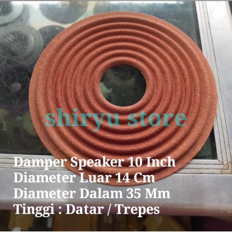 Damper Speaker 10 Inch Inci Impor 14 Cm 140 Mm 14Cm Lubang Coil 35 Mm Trepes Datar