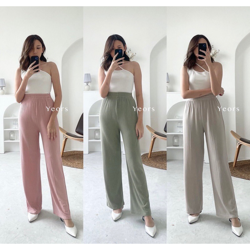 Celana Kulot Knit Tebal Premium | Celana Wanita | Kulot Knit Highwaist Wanita | Kulot Daily Bahan Knit Maxyline