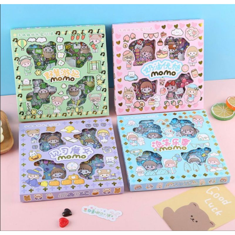 100pcs Stiker momo /stiker botol lucu