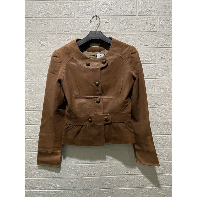 Jaket kulit asli cewek wanita pl bekas preloved second