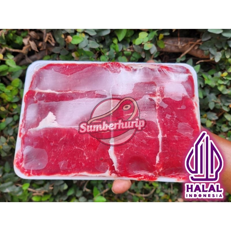 

SLICE BEEF LOW FAT PREMIUM/ SLICE RENDAH LEMAK 500gr Termurah/ Sukiyaki/Teriyaki beef