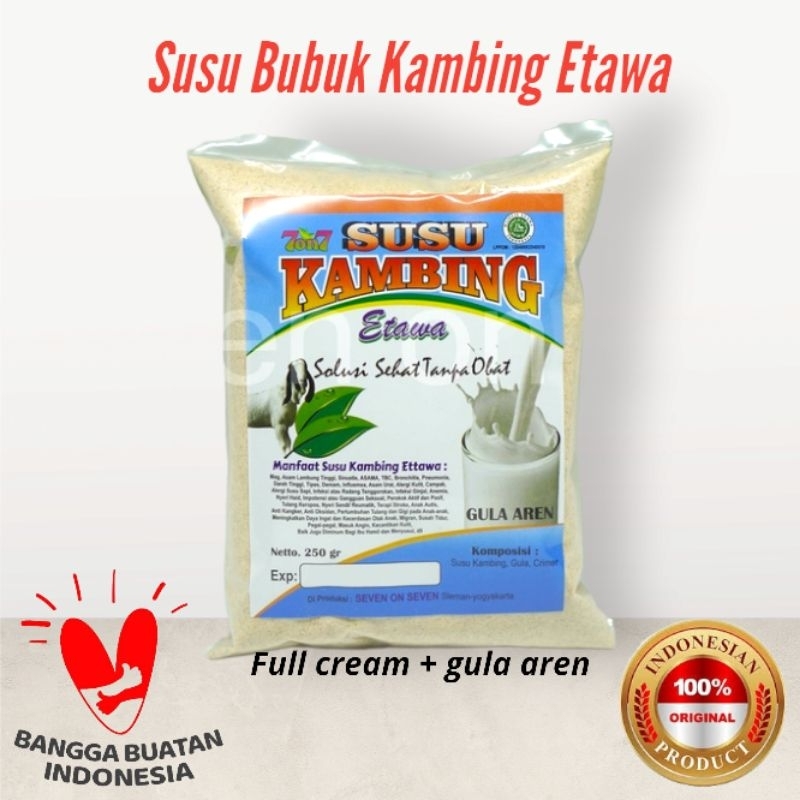 susu bubuk kambing etawa full cream + gula aren 250gram