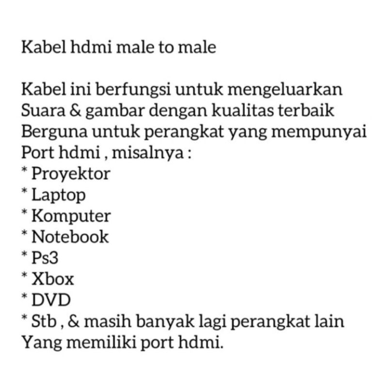 KABEL HDMI MALE TO MALE SERAT JARING VERSI 1.4 1080P 5 METER BISA UNTUK SEMUA PERANGKAT