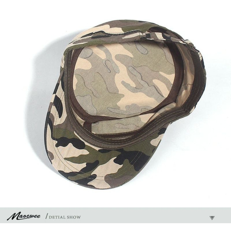 Topi Motif Tentara Model Komando Militer Bordir - Topi Hijau Army Doreng Murah