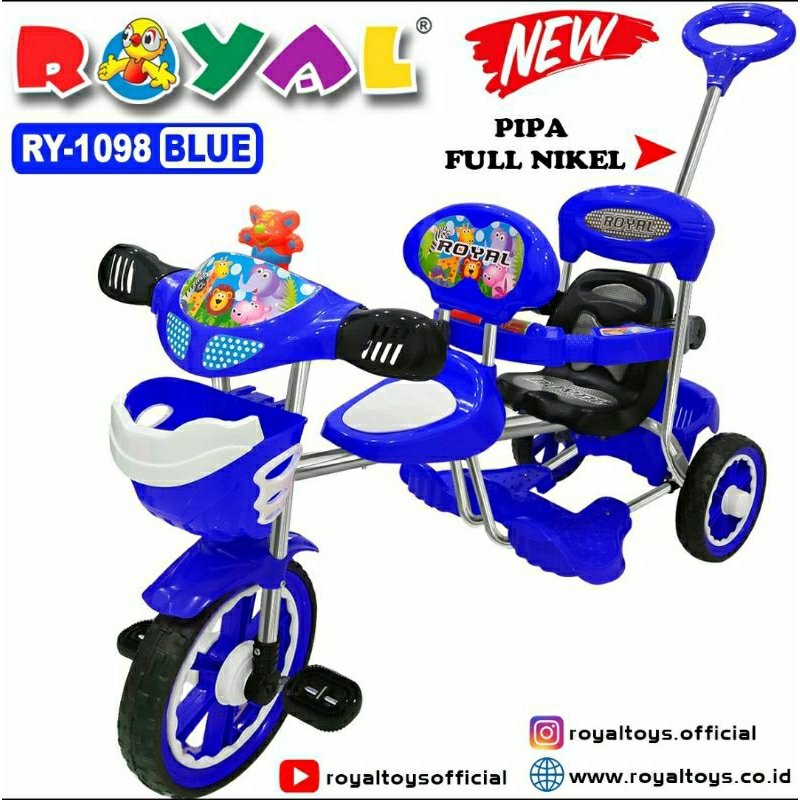 Sepeda Boncengan Anak Roda Tiga Merek Royal Tipe RY 1098
