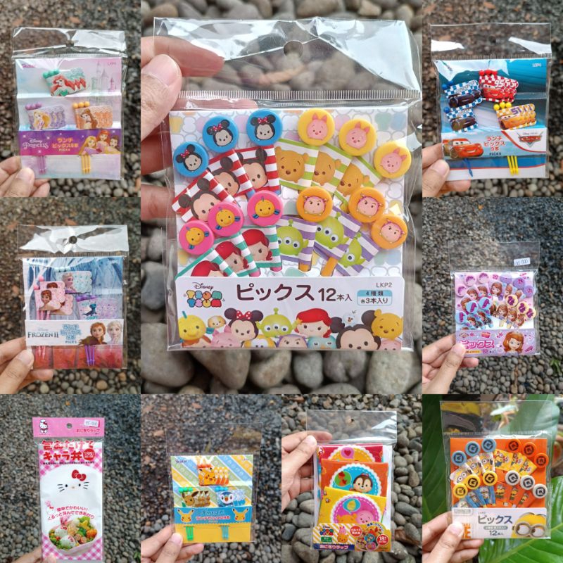 Skater Food Picks Ori Japan - Kitty Toy Story Paw Patrol Frozen Princess Pokemon Cars Miffy Doraemon