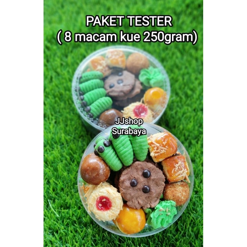 Astor Gem kuping gajah bagelan toples lebaran Macarons, Nastar, Paket kue tester ngeprul endulita 250gram