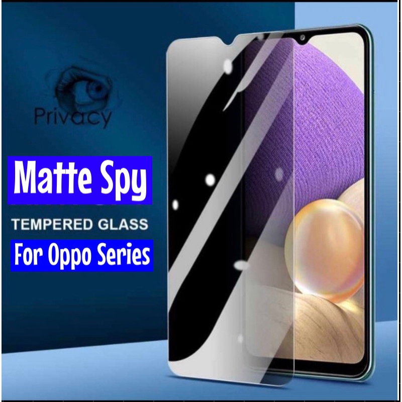 MATTE SPY Oppo A5 2020 A9 2020 A33 A52 A53 A53S A54 A72 A73 A93 Tg Anti Spy Privacy / Matte Anti Minyak / Anti Gores / Anti Glare / Screen Guard