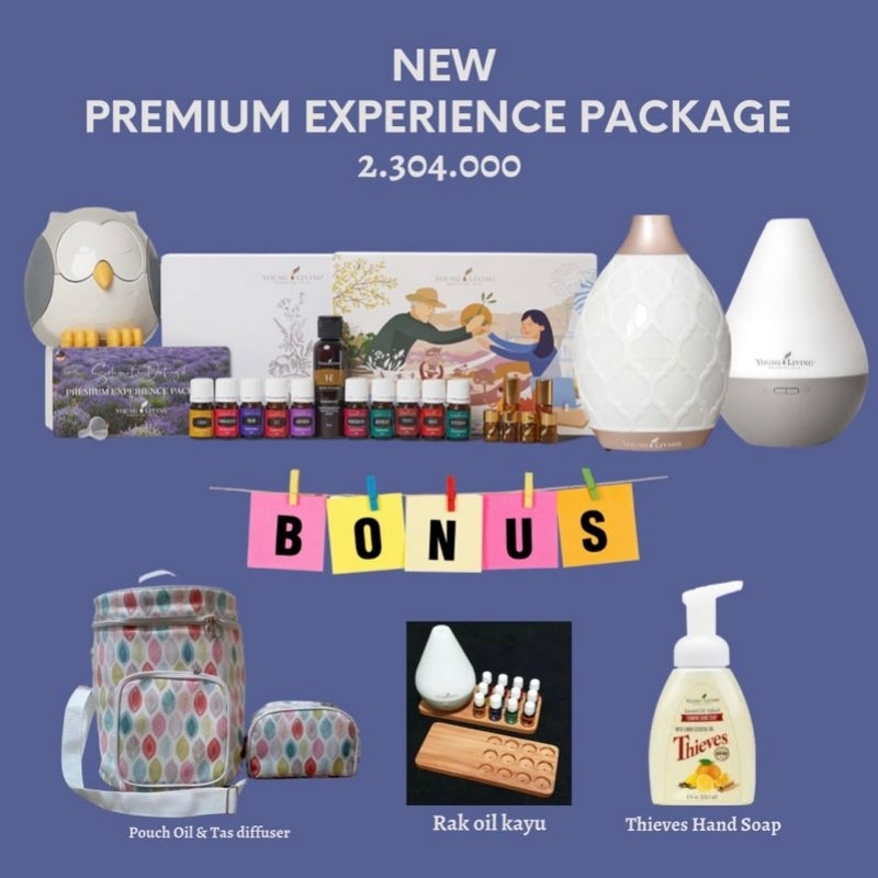 Paket Lengkap Diffuser & Essential Oil Lavender Lemon Peppermint Valor Thieves Premium Paket Young L