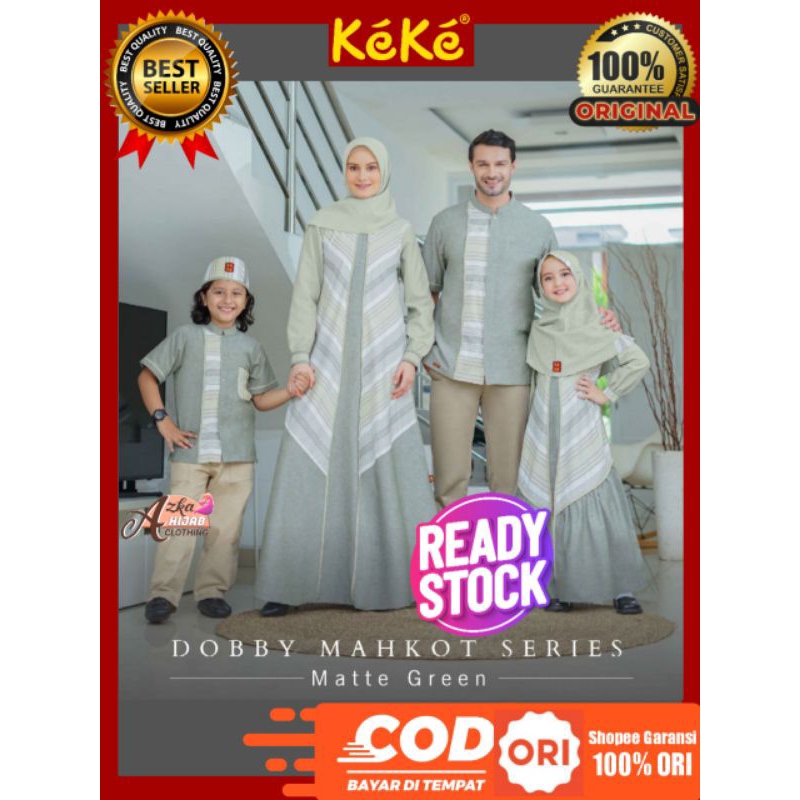 SARIMBIT KEKE TERBARU 2023 DOBBY MAHKOT SERIES MATTE GREEN KAMILY 07 /BAJU SARIMBIT KELUARGA TERBARU