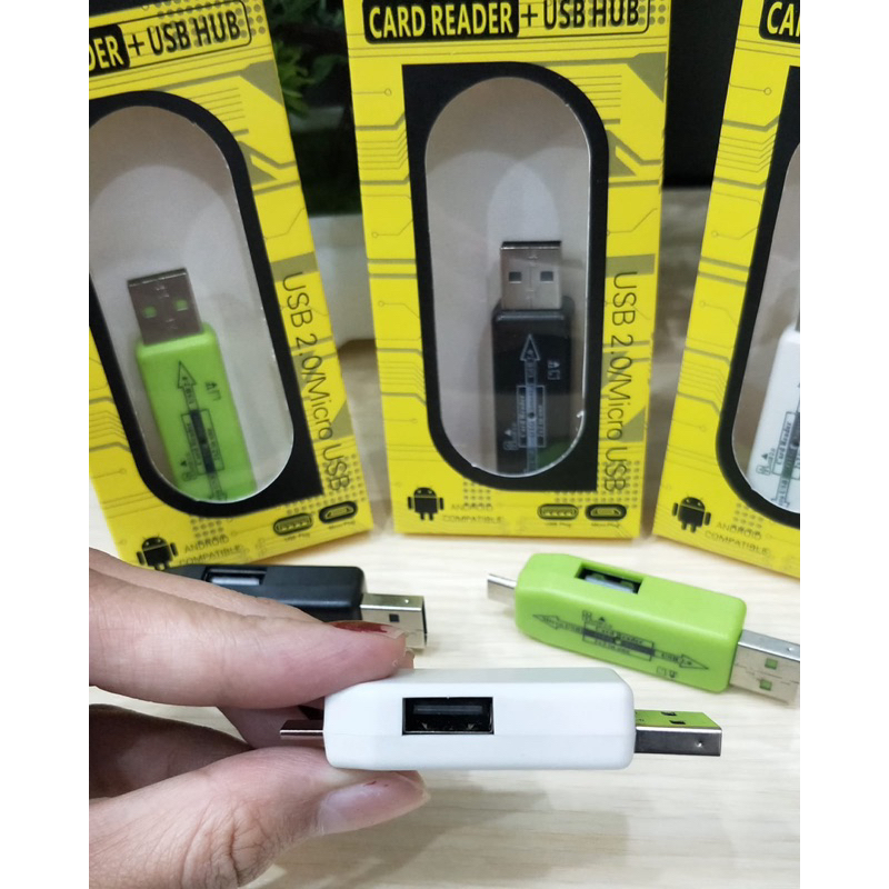 Otg card reader micro sd + usb hub 2.0 Promo Sen