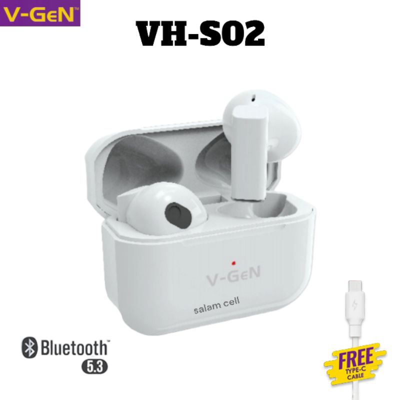 Headset Bluetooth V-gen VH-S02 Original Tws Vgen Vhs02 Garansi Resmi