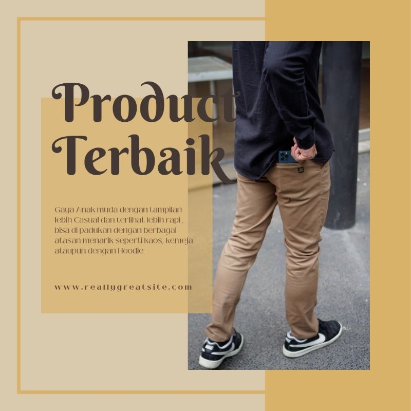 Celana panjang chino pria celana panjang chino slim celana chino pria distro warna mocca seri 457