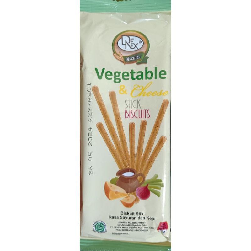 

Denex Vegetable & Cheese Stick Biscuits 50gr