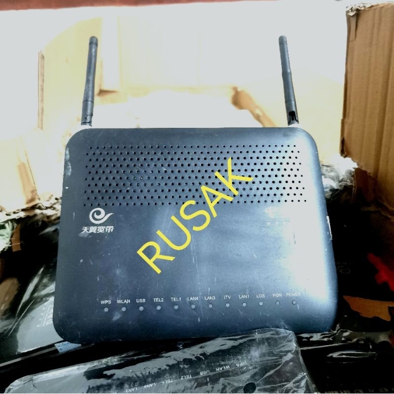 router onu modem Huawei Hg8245 kondisi rusak, mati total, blank, restart dll ont epon wireless rt rw