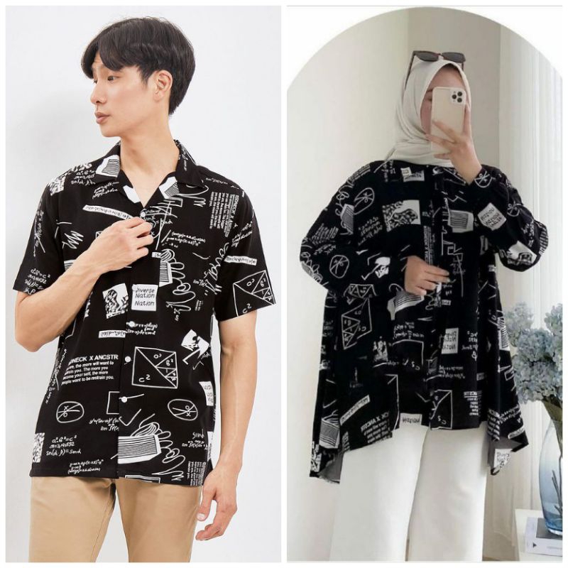 bisa COD buy one get one/1 set kemeja/kemeja couple/kemeja unisex cewek-cowok