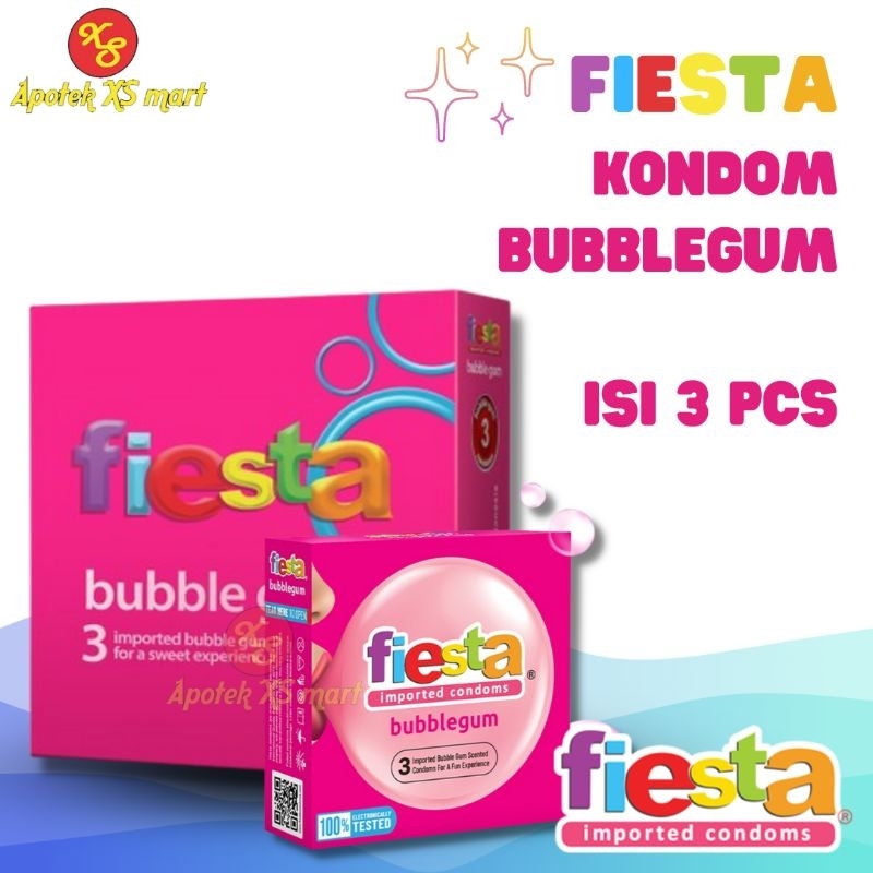 FIESTA BUBBLEGUM @3 PCS - KONDOM UNTUK PRIA