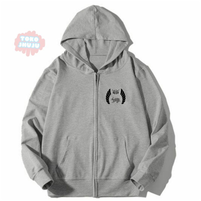 Hoodie Zipper Jungkook Run Bts 2023 Logo Kecil