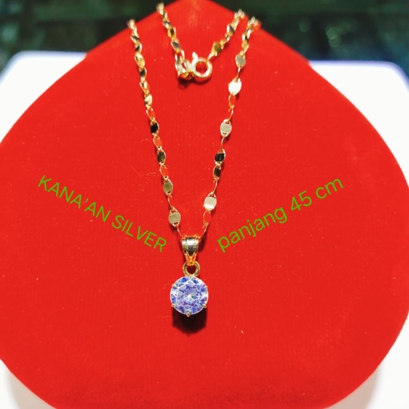 Kalung Toscano/biji timun + Liontin desy remaja & dewasa warna rose gold perak asli 925/Silver