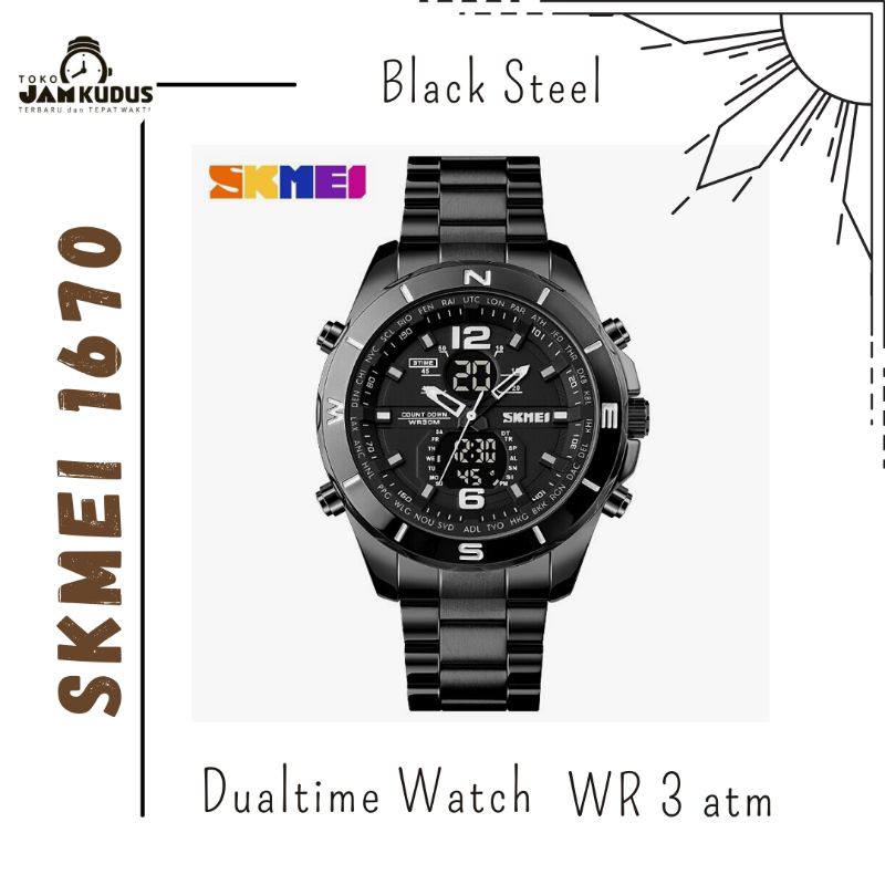SKMEI PRIA DUALTIME 1670 ORIGINAL