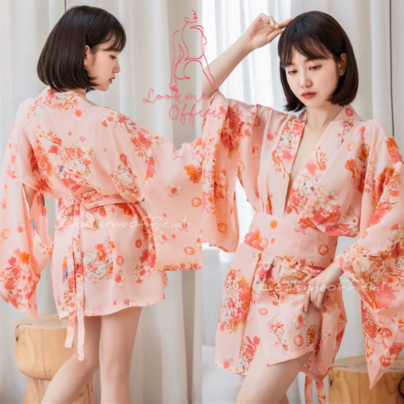 Sakura Set Baju Tidur Yukata Kawaii Lingerie Kimono Wanita Seksi Baju Dinas Malam Istri Jepang Daste