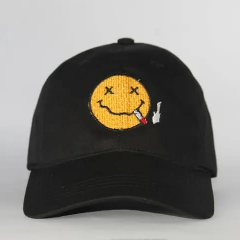 COD-Topi Baseball Pria Wanita Dewasa Bordir Smile smoking bisa bayar di tempat