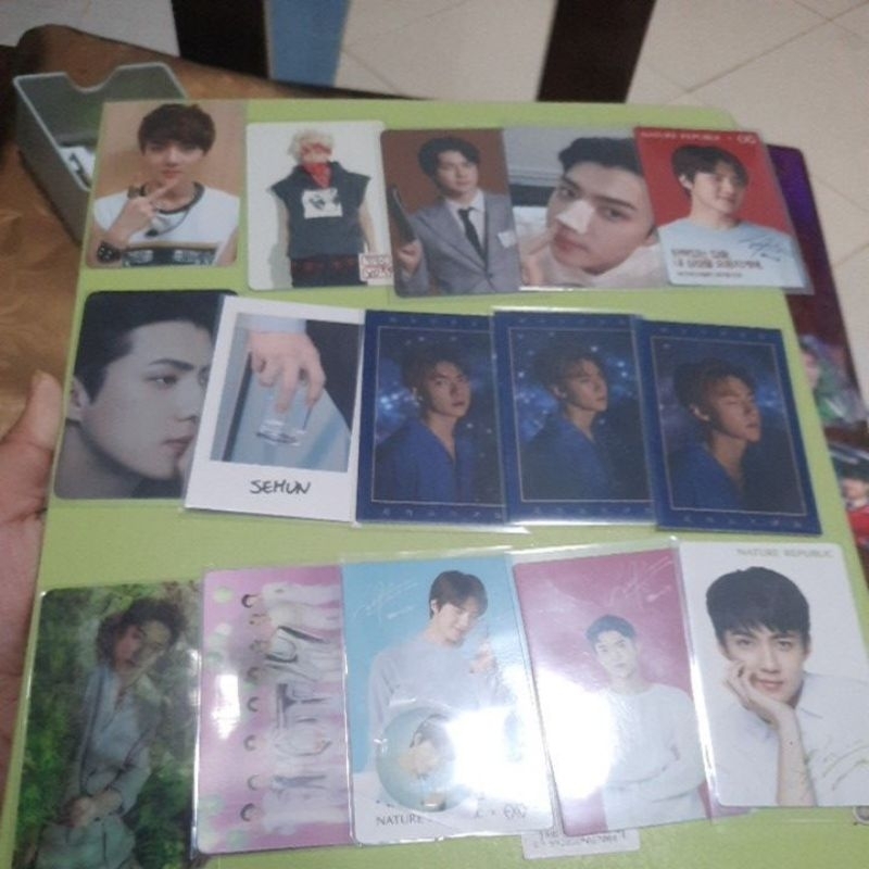 Photocard Official Sehun EXO, Mama A, Komedo, Cashbee, Lightstick, BWCW, The Exordium, Natrep