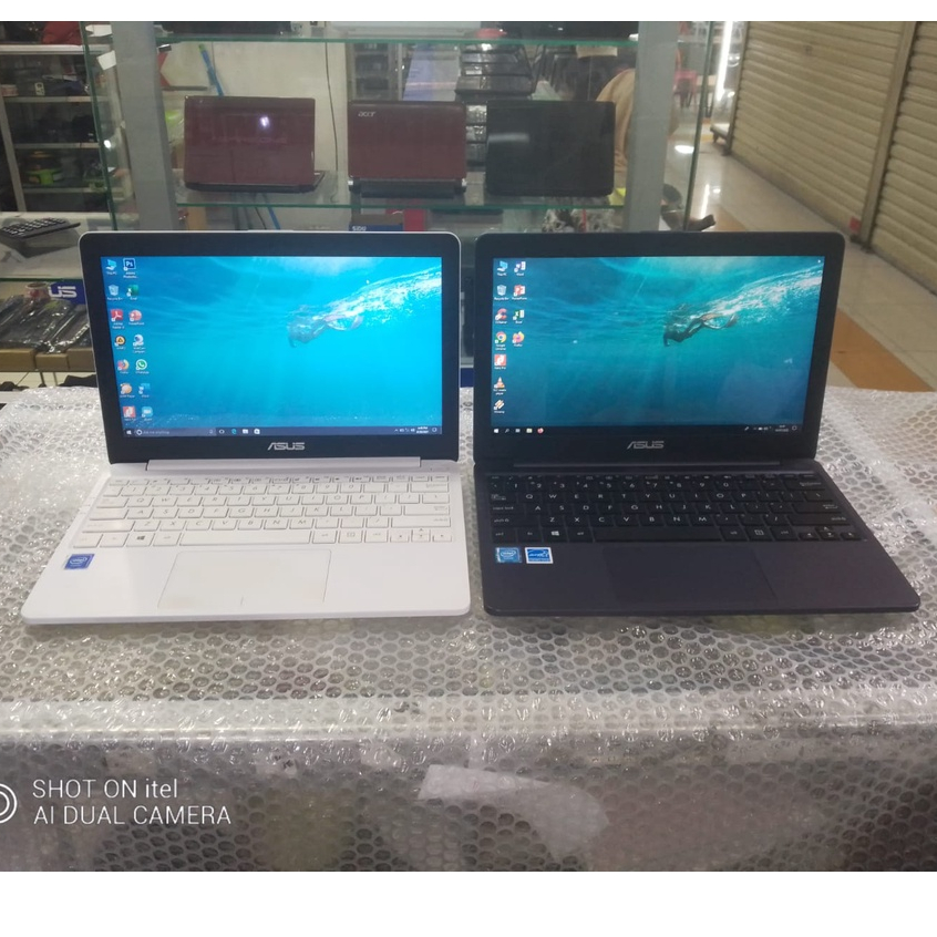 laptop notebook second seken asus e203 fullset termurah bagus mulus seperti baru like new sekolah online kantoran hdd 500 11.6 inci