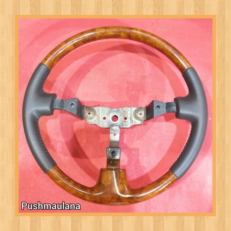 Stir Setir Avanza Lama Wood Leather - Toyota Original
