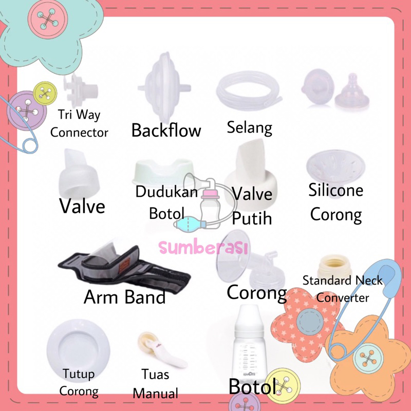 Sparepart Pompa Asi Spectra Valve Backflow Corong Tri Way Connector Selang