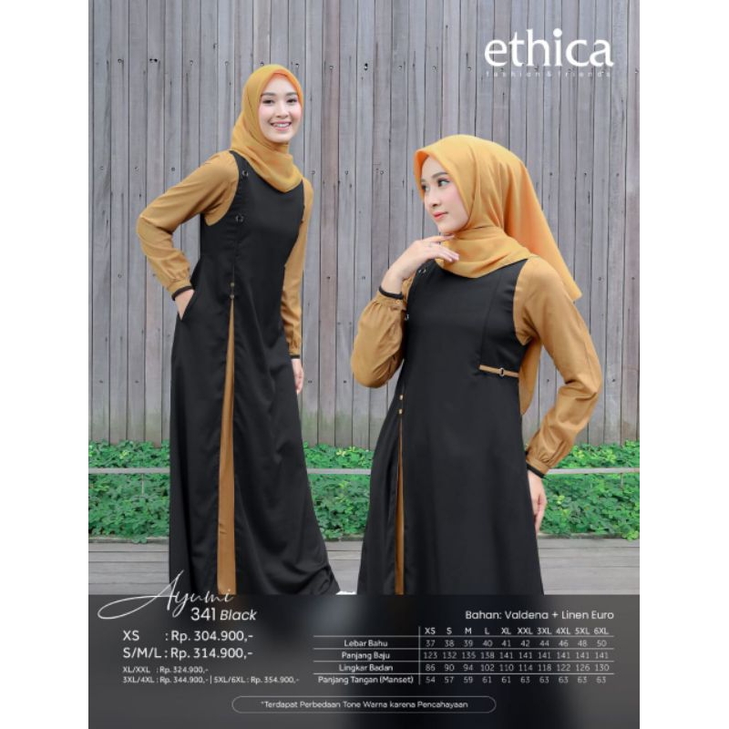 Gamis Ethica Ayumi 341 Black Hitam