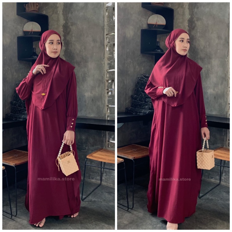 ABAYA SET KHIMAR LAUDYA CRINKEL AIRFLOW